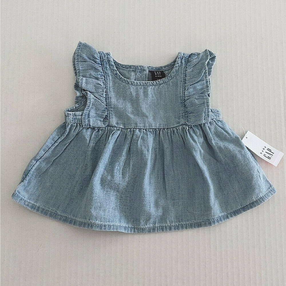 BABY GAP RUFFLE DENIM TOP